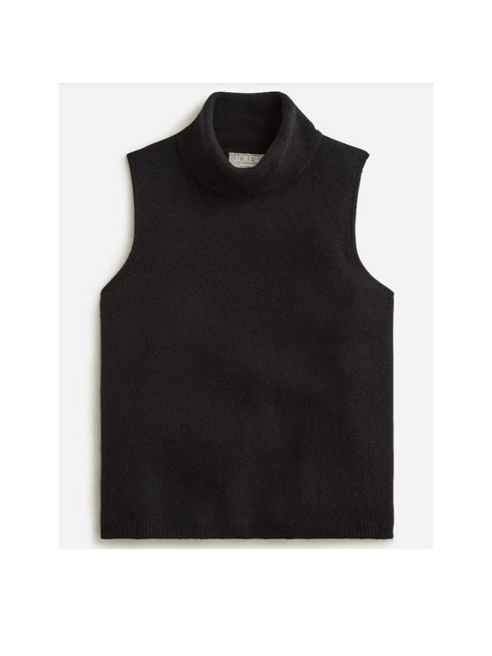 J. Crew Cashmere Sleeveless Turtleneck Sweater Black Large